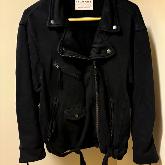 Free People Rebel Rebel Cotton Moto Jacket. - Picture 2 of 9